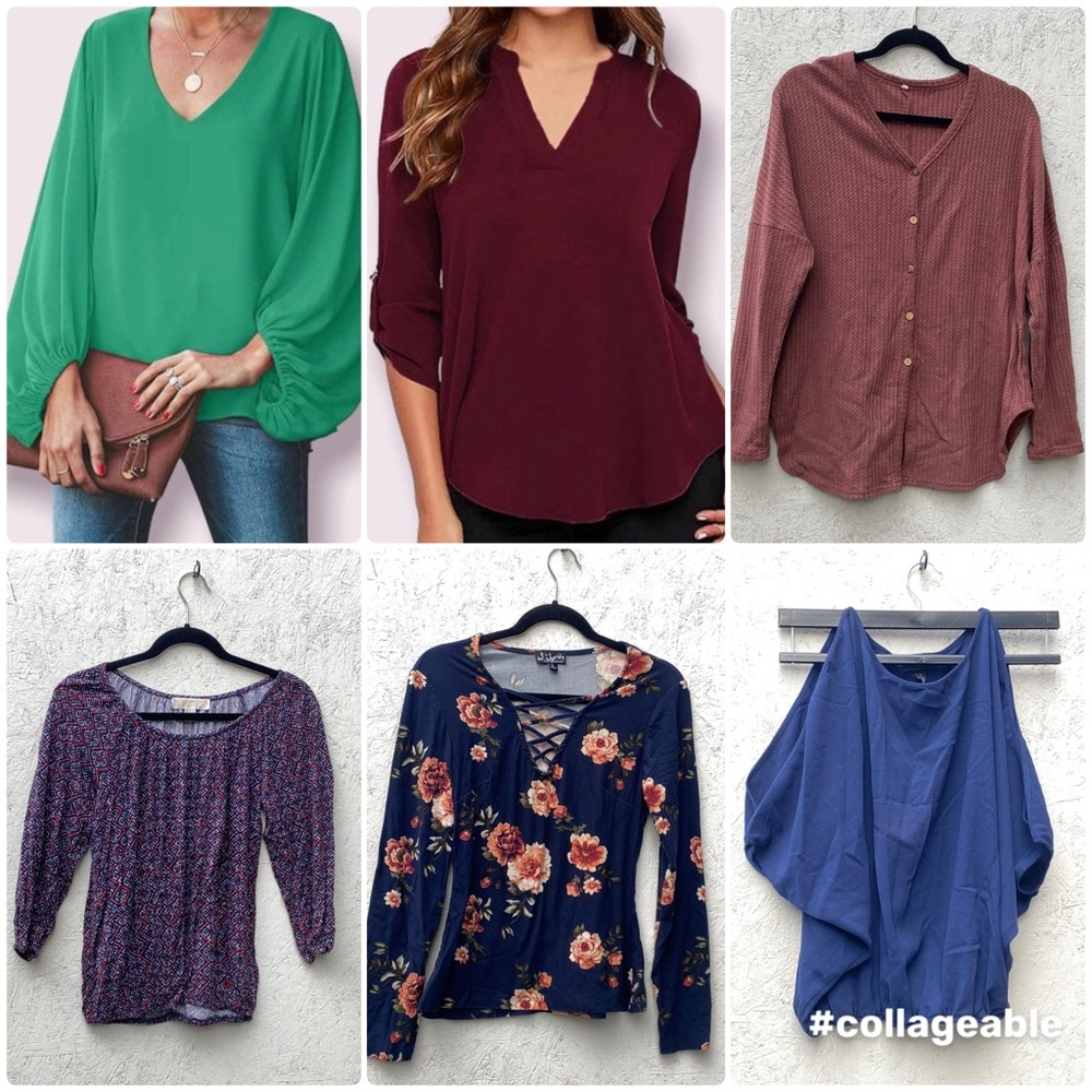 Lot 6 Women's Tops Blouse Bundle